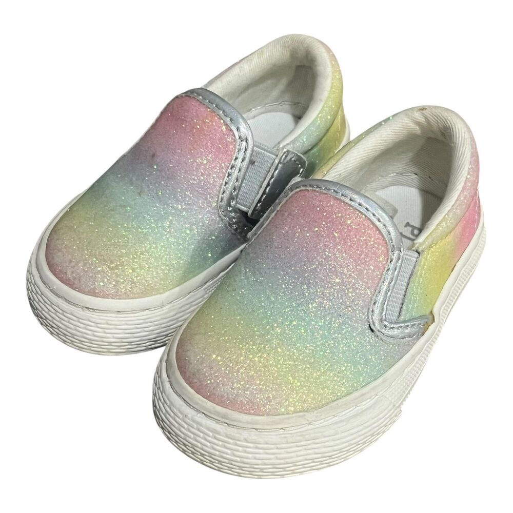 Children place Glitter Rainbow Ombre Slip On Sneakers Baby Girl